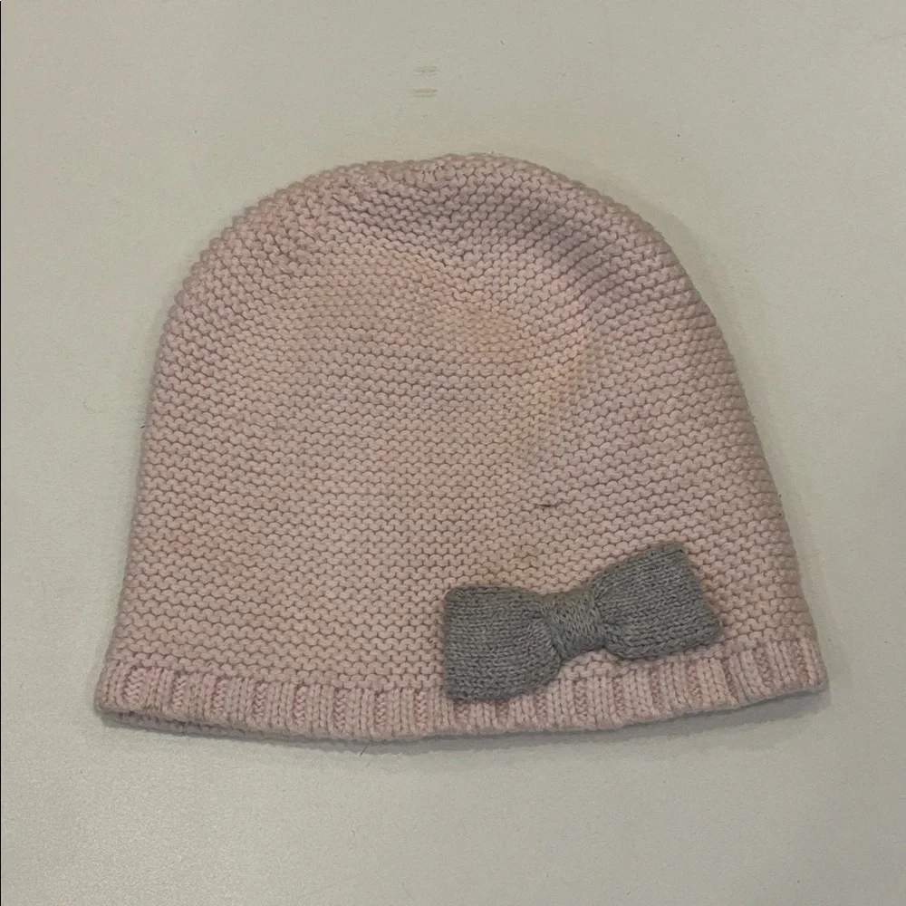 Jacadi 51 Cotton Knit Beanie Pull On Bow Hat